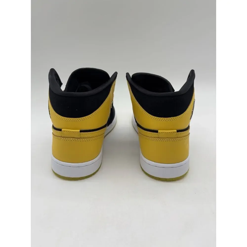 Mens Size 11 Air Jordan 1 Mid SE Blk/Maize/Wht Basketball Shoes HJ6654 071 NEW